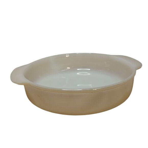 Fire King PEACH LUSTER 8" Round Cake Pan/Casserole w/handles Vintage! - Picture 1 of 9